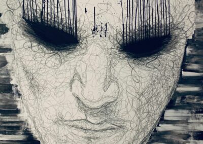 Toile en 130x97cm. Acrylique et encre de Chine.