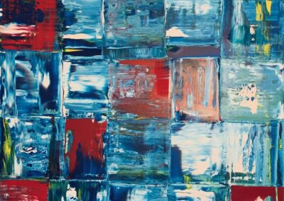 Toile en 130x97cm. Technique acrylique et pâte à relief.